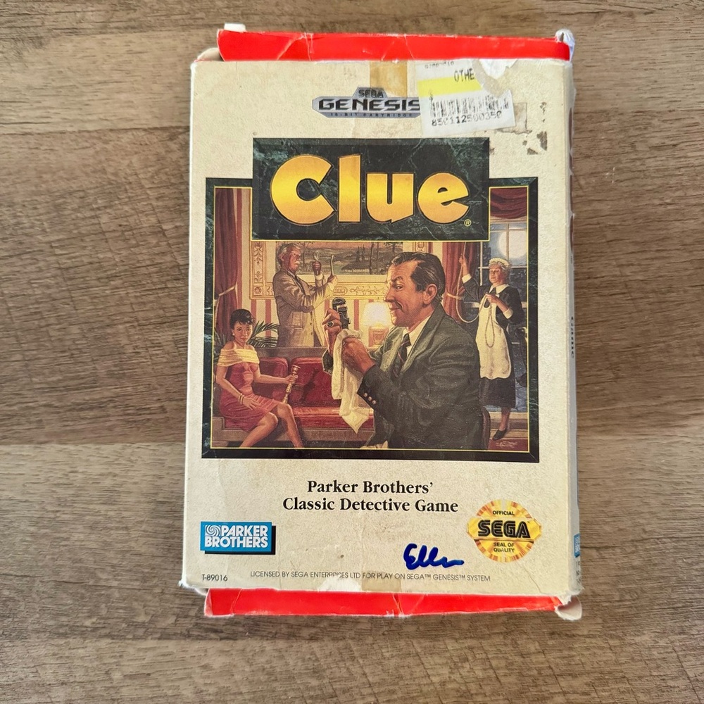 Vintage 90s Sega Genesis Clue Parker Bros Video Game 1992 Works